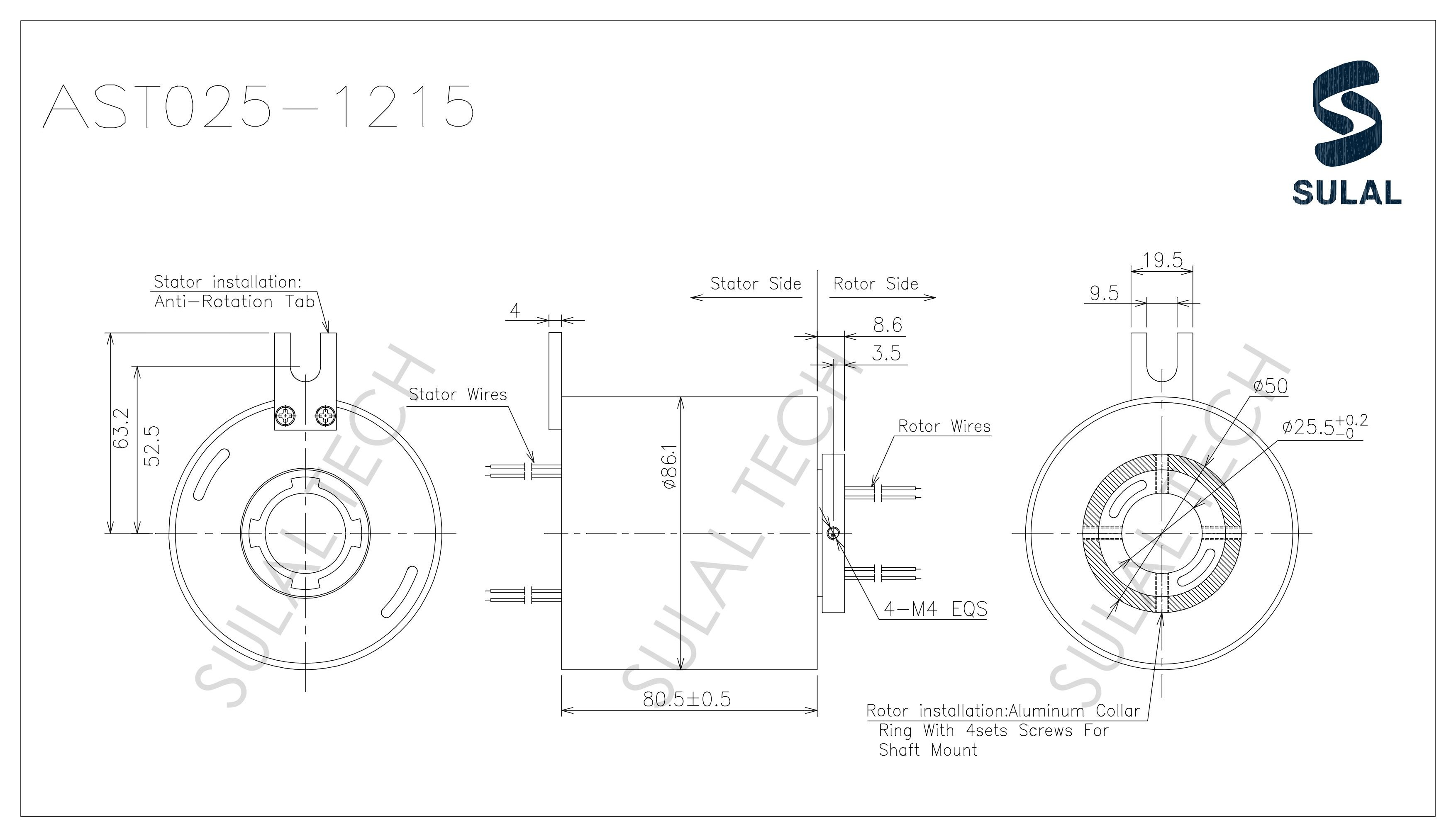 AST025-1215-Outline Drawing