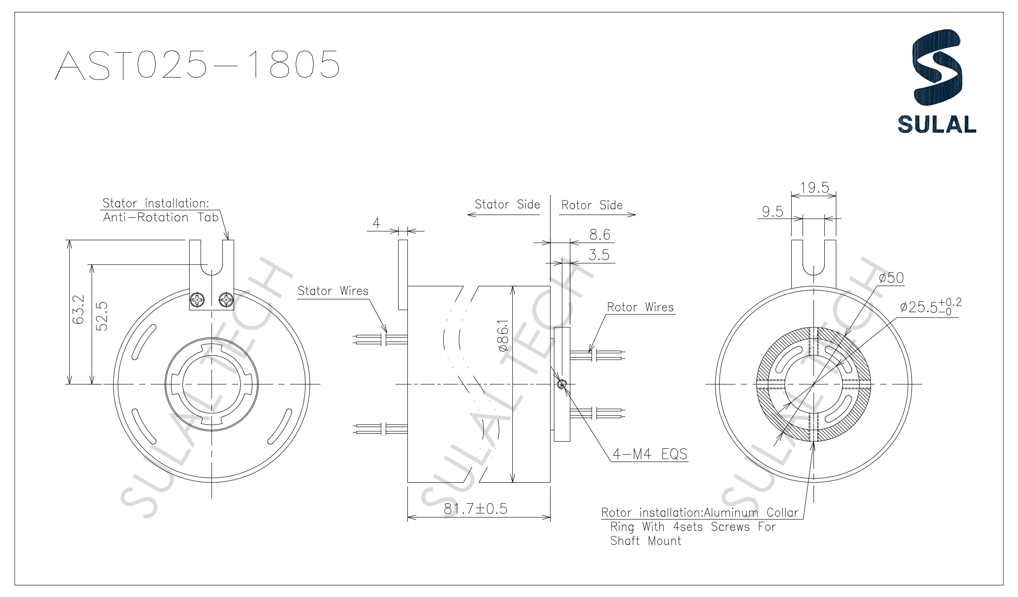 AST025-1805-Outline Drawing